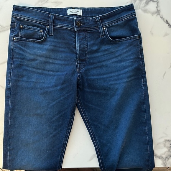 Jack & Jones Glenn 106 Slim-Fit Indigo Knit Stretch Denim Jeans 33W x 32L - Picture 5 of 13